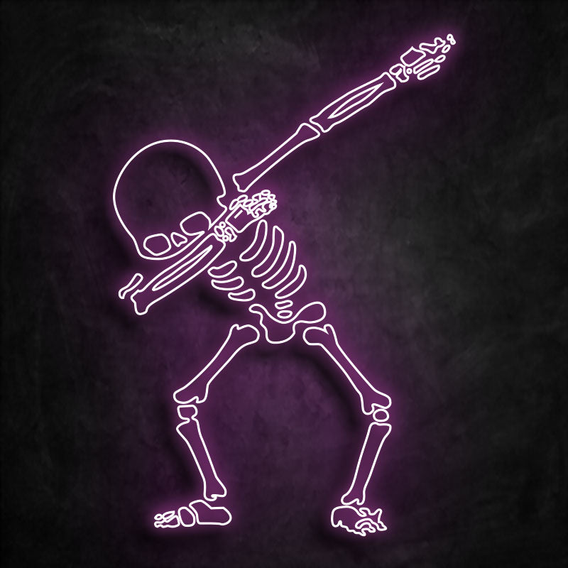 neon squelette  rose foncé