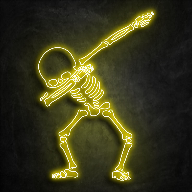 neon squelette  jaune