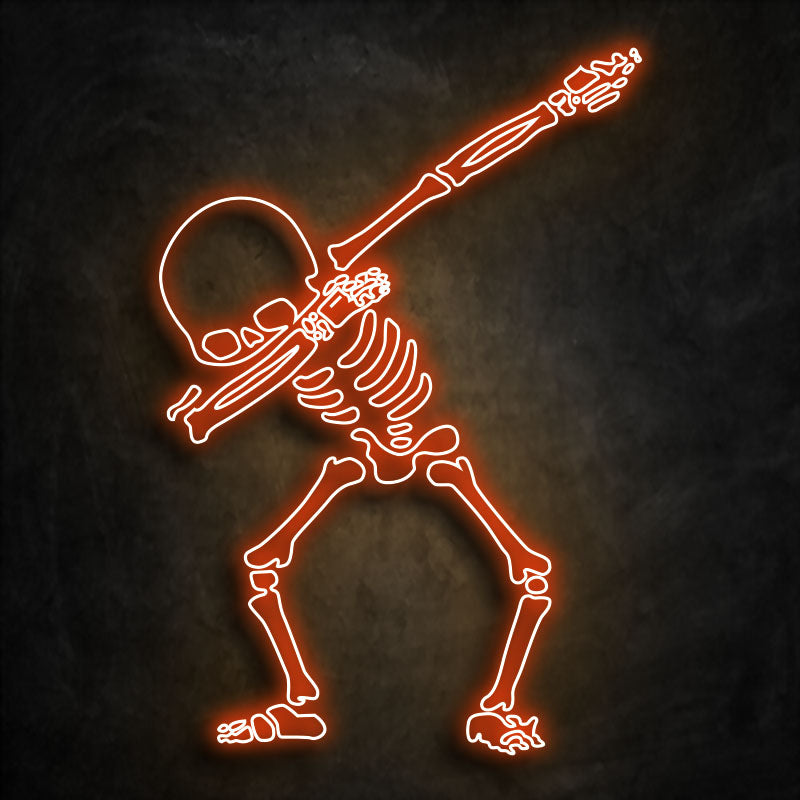 neon squelette  orange