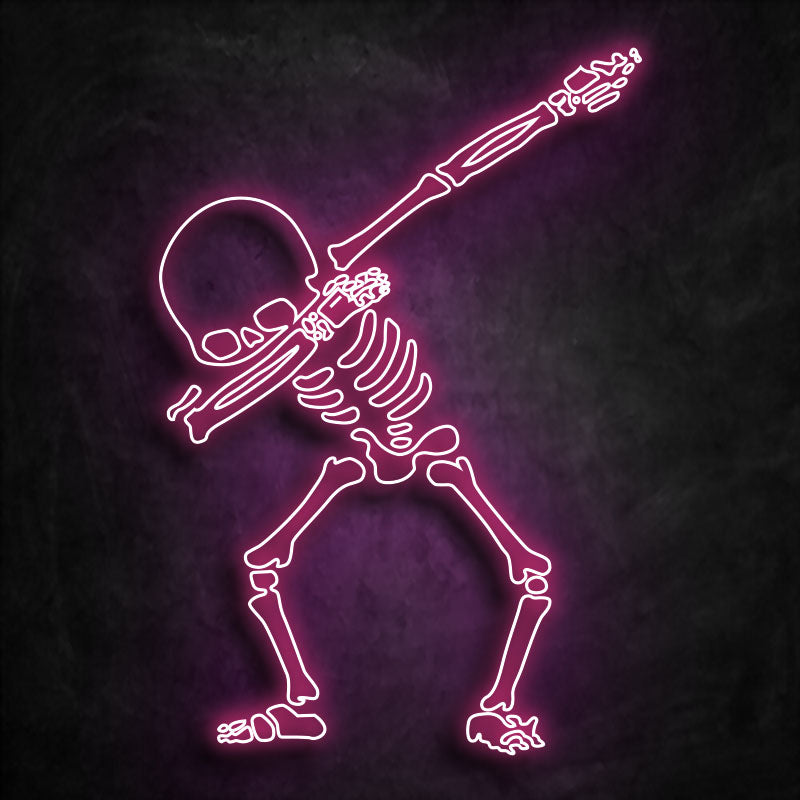 neon squelette  rose