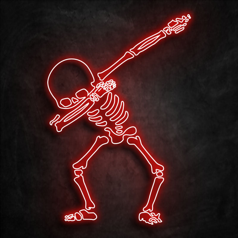 neon squelette  rouge