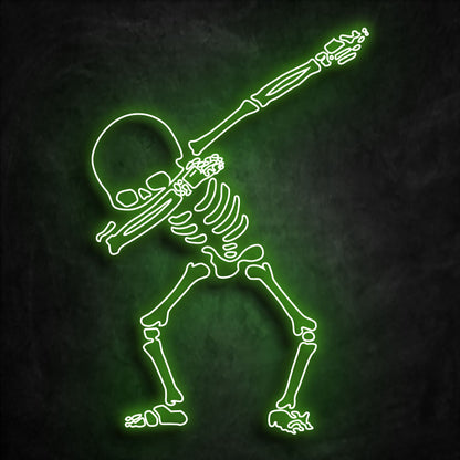 neon squelette vert
