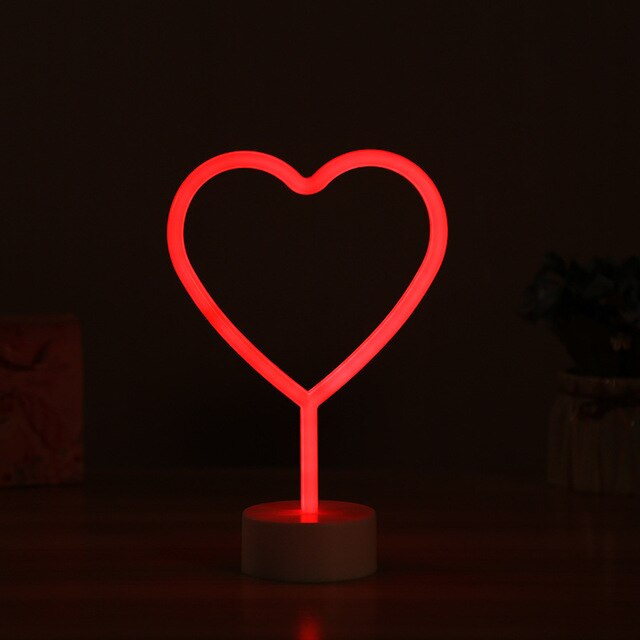 lampe neon cœur rouge