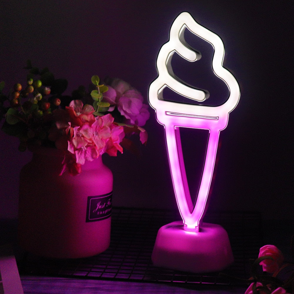 lampe neon glace